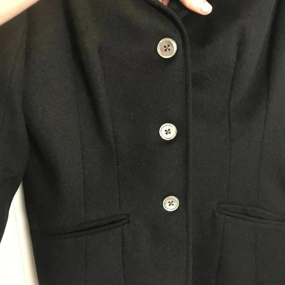 Eddie Bauer black wool/angora blend button front blazer/jacket  large tall M10 - Picture 2 of 5